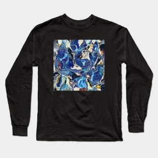 Burst of Blue Marble Long Sleeve T-Shirt